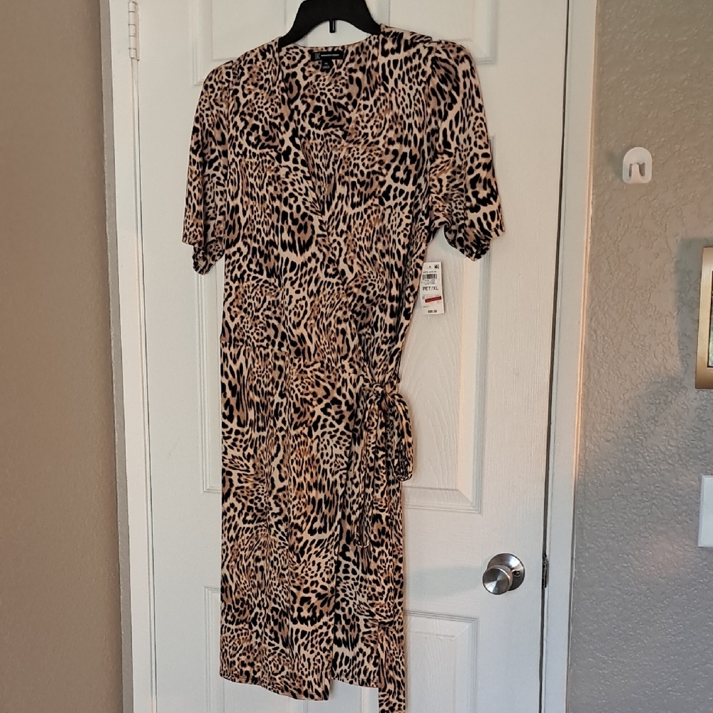 INC International Concepts Brown and Black Midi Dress